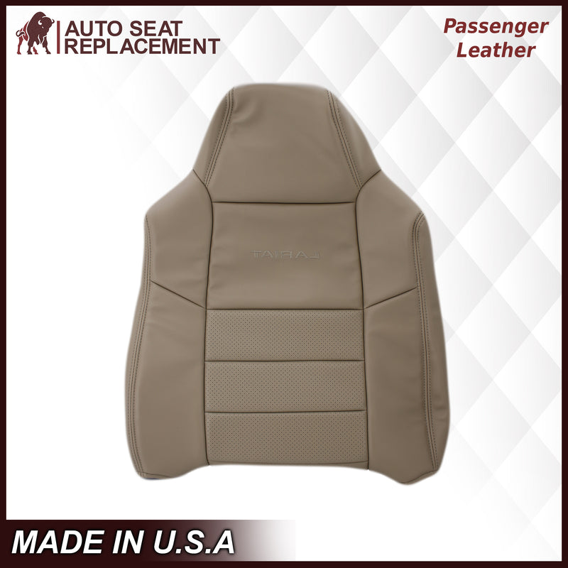 2002-2003 Ford F250 F350 Lariat Perforated Seat Cover in Tan: Choose Leather or Vinyl- 2000 2001 2002 2003 2004 2005 2006- Leather- Vinyl- Seat Cover Replacement- Auto Seat Replacement