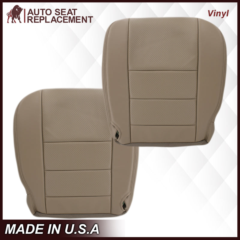 2002-2003 Ford F250 F350 Lariat Perforated Seat Cover in Tan: Choose Leather or Vinyl- 2000 2001 2002 2003 2004 2005 2006- Leather- Vinyl- Seat Cover Replacement- Auto Seat Replacement