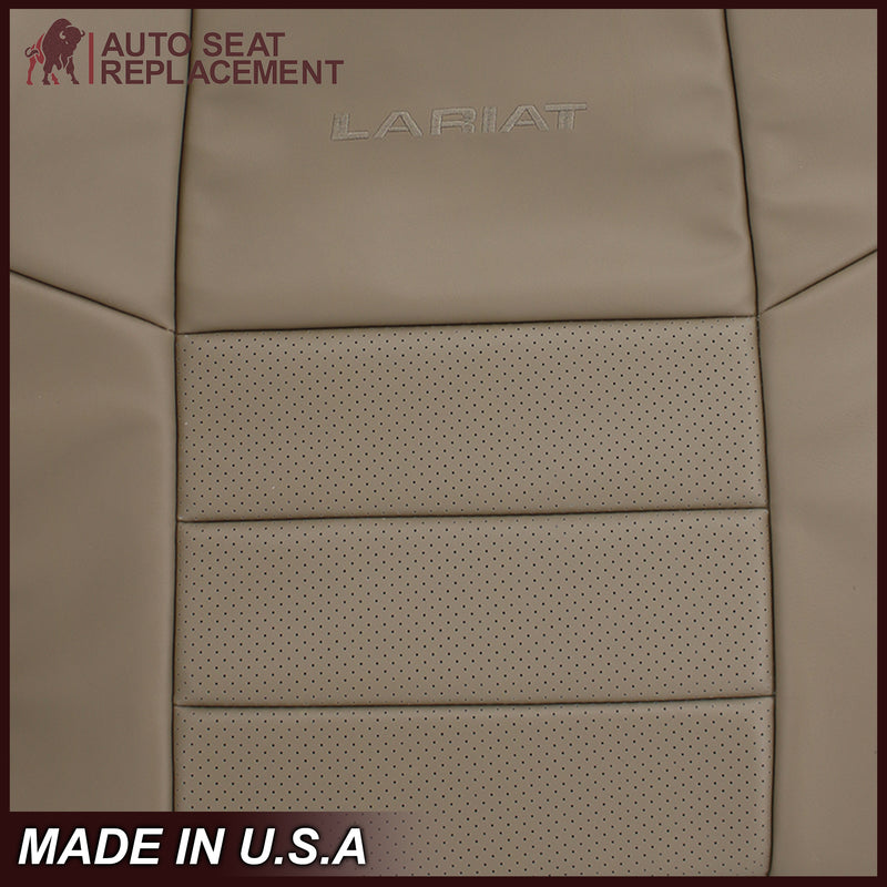 2002-2003 Ford F250 F350 Lariat Perforated Seat Cover in Tan: Choose Leather or Vinyl- 2000 2001 2002 2003 2004 2005 2006- Leather- Vinyl- Seat Cover Replacement- Auto Seat Replacement