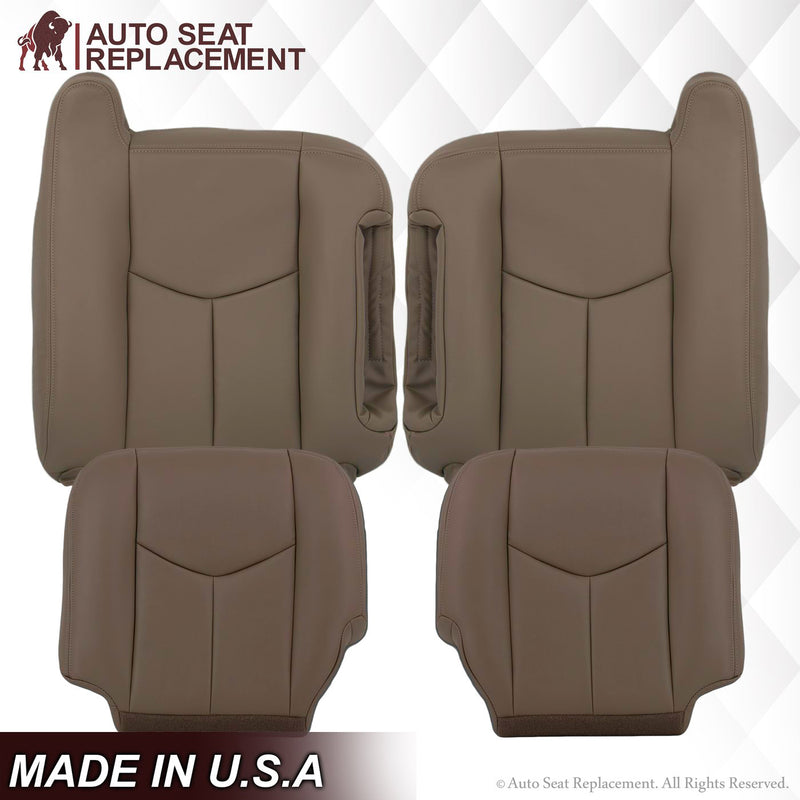 2003-2007 Chevy Silverado/Avalanche Seat Cover in Tan: Choose Leather or Vinyl- 2000 2001 2002 2003 2004 2005 2006- Leather- Vinyl- Seat Cover Replacement- Auto Seat Replacement