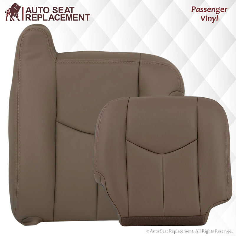 2003-2007 Chevy Silverado/Avalanche Seat Cover in Tan: Choose Leather or Vinyl- 2000 2001 2002 2003 2004 2005 2006- Leather- Vinyl- Seat Cover Replacement- Auto Seat Replacement