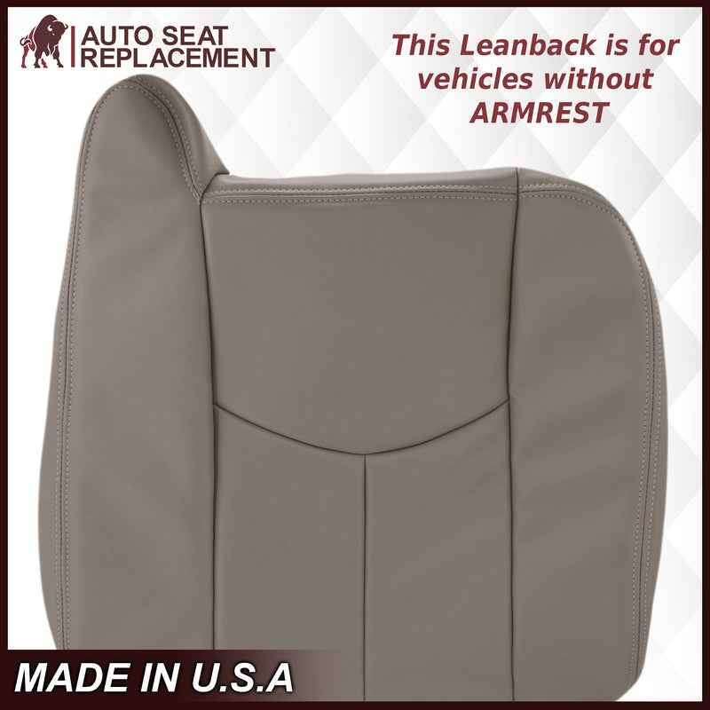 2003-2007 Chevy Silverado/Avalanche & GMC Sierra Work Truck Seat Cover in Gray 40/20/40 (Leanback Without Armrest): Choose Leather or Vinyl- 2000 2001 2002 2003 2004 2005 2006- Leather- Vinyl- Seat Cover Replacement- Auto Seat Replacement