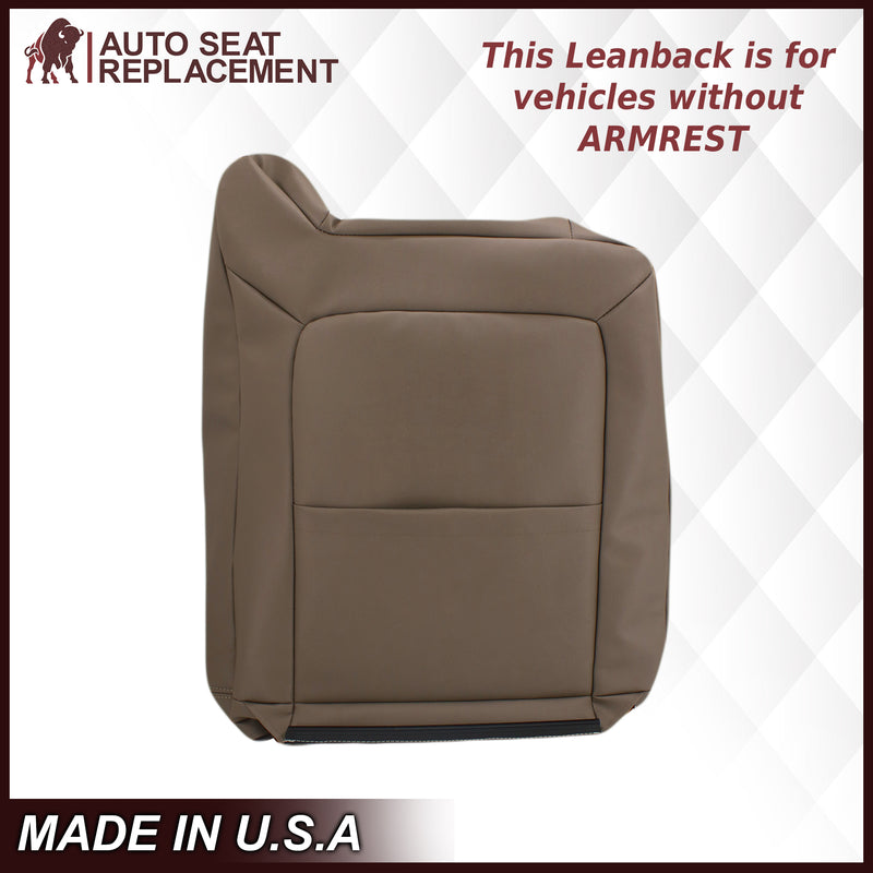 2003-2007 Chevy Silverado/Avalanche & GMC Sierra Work Truck Seat Cover in Tan 40/20/40 (Leanback Without Armrest): Choose Leather or Vinyl- 2000 2001 2002 2003 2004 2005 2006- Leather- Vinyl- Seat Cover Replacement- Auto Seat Replacement