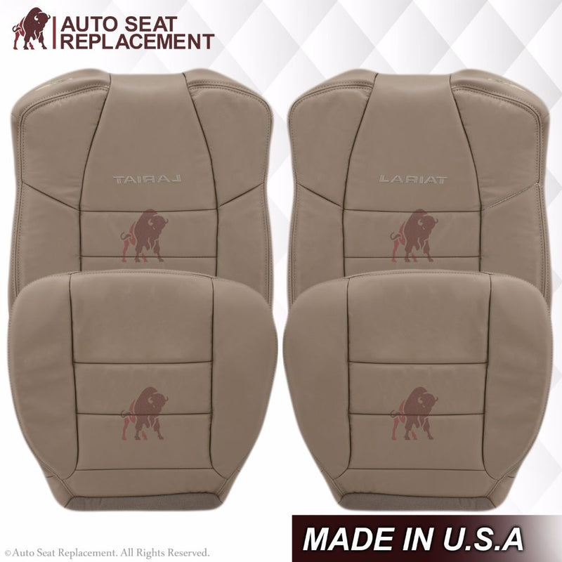 2002-2007 Ford F250/F350/F450/F550 Lariat Extended Cab Seat Cover in Tan: Choose Leather or Vinyl- 2000 2001 2002 2003 2004 2005 2006- Leather- Vinyl- Seat Cover Replacement- Auto Seat Replacement
