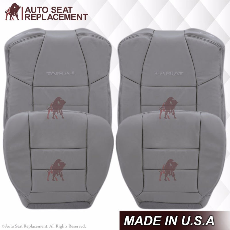 2002-2007 Ford F250/F350/F450/F550 Lariat Extended Cab Seat Cover in Flint Gray: Choose Leather or Vinyl- 2000 2001 2002 2003 2004 2005 2006- Leather- Vinyl- Seat Cover Replacement- Auto Seat Replacement