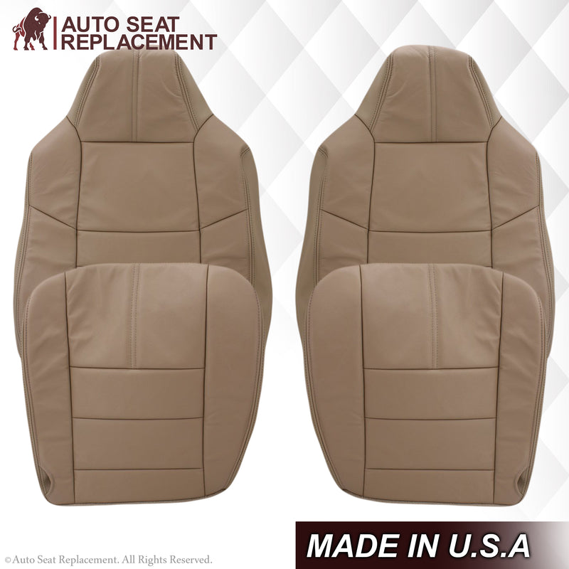2008-2010 Ford F-250 F-350 F-450 F-550 Lariat Seat Cover in Camel Tan: Choose From Variants- 2000 2001 2002 2003 2004 2005 2006- Leather- Vinyl- Seat Cover Replacement- Auto Seat Replacement