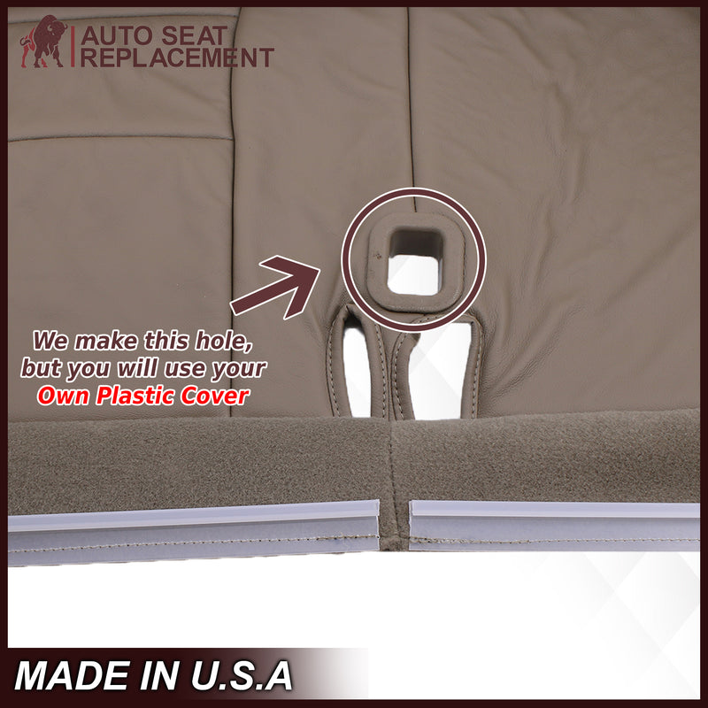 1995-1999 GMC Yukon/Sierra Seat Cover in Tan (60/40 Bench Bottoms): Choose your options- 2000 2001 2002 2003 2004 2005 2006- Leather- Vinyl- Seat Cover Replacement- Auto Seat Replacement
