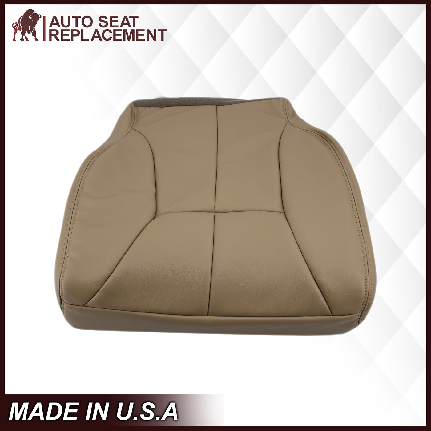IGGEE Custom Fit Faux Leather Front Seat Covers For Dodge Ram 1998-2002 – Black/Beige