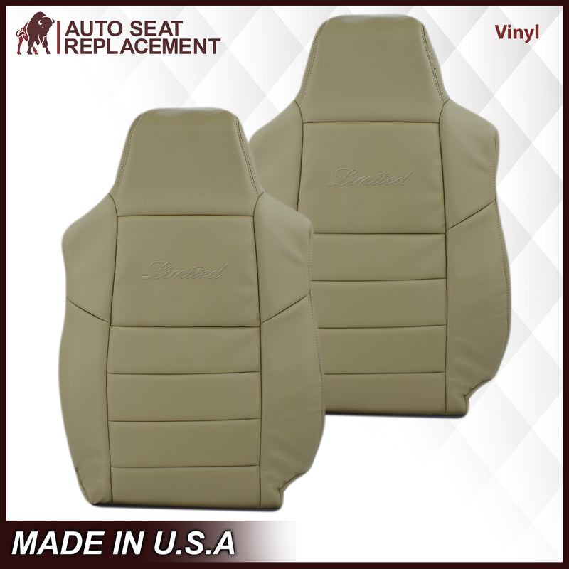 2002-2005 Ford Excursion Limited Seat Cover in Tan: Choose From Variations- 2000 2001 2002 2003 2004 2005 2006- Leather- Vinyl- Seat Cover Replacement- Auto Seat Replacement