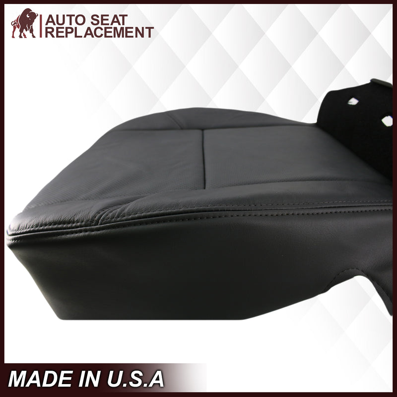 Custom Fit 2007-2014 Cadillac Escalade Seat Cover – Ebony Black Microfiber Leather, OEM-Style Replacement For Front & Armrest
