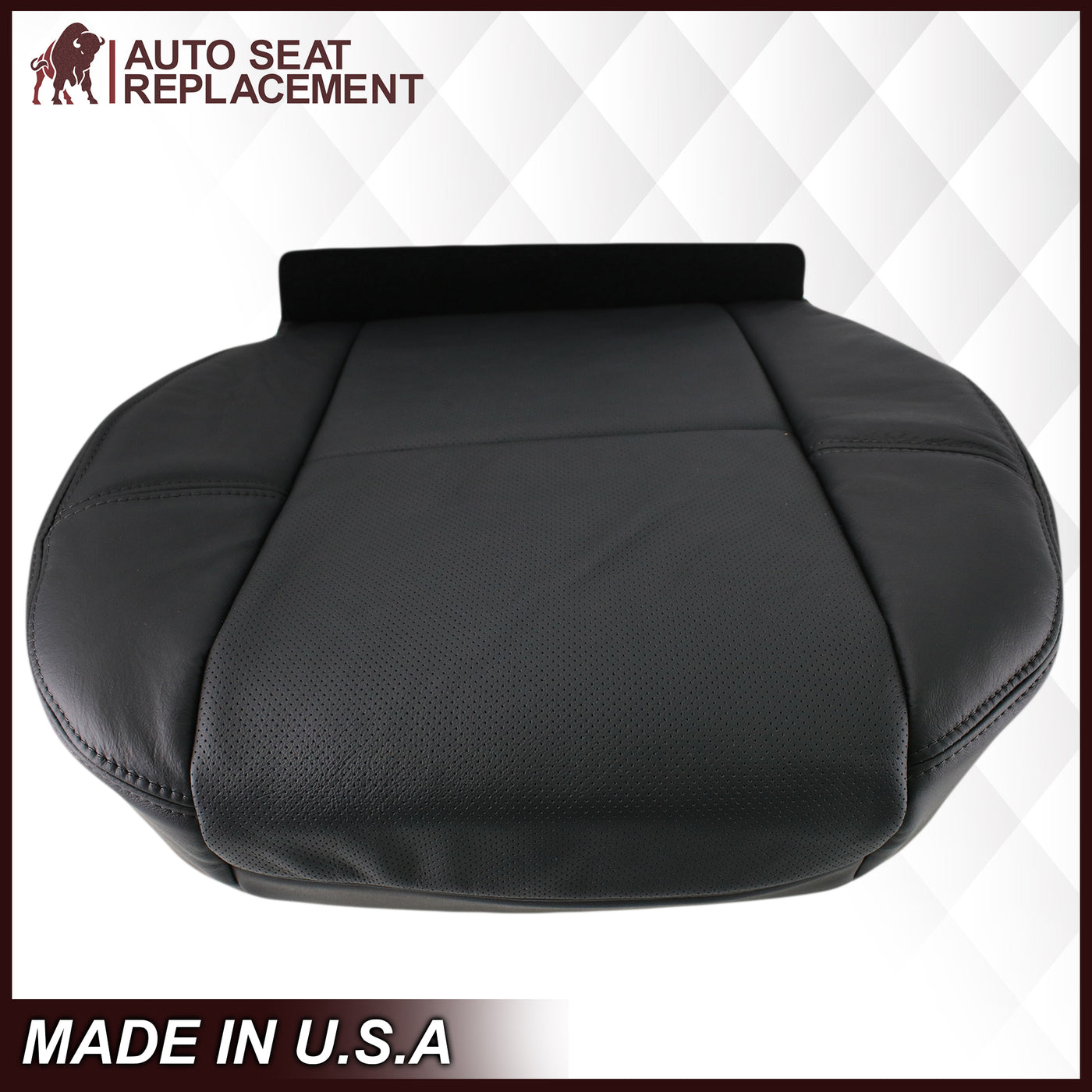 Soillar Front Seat Cover Set For 2007-2014 Cadillac Escalade – Ebony Black, Microfiber Leather