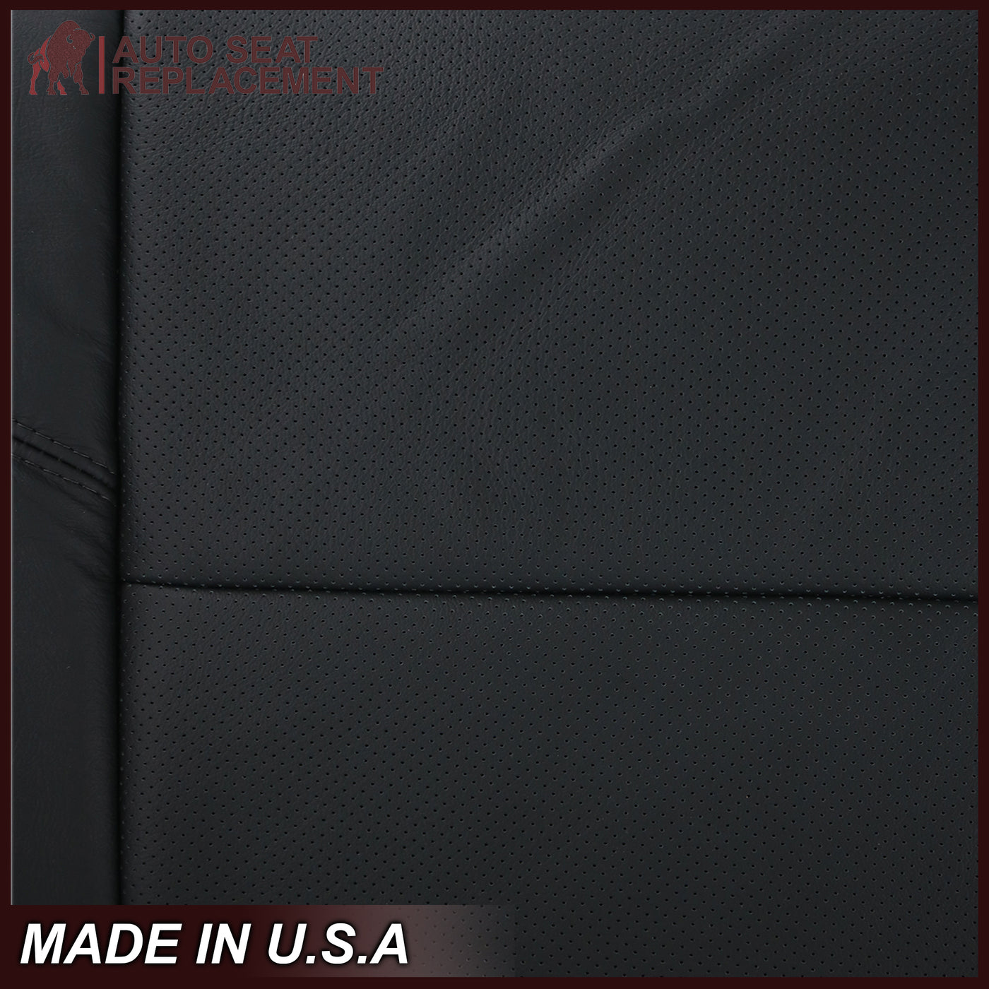 Perforated Black Driver Bottom Seat Cover For 2010-2014 Chevy Silverado LTZ (OEM Quality)