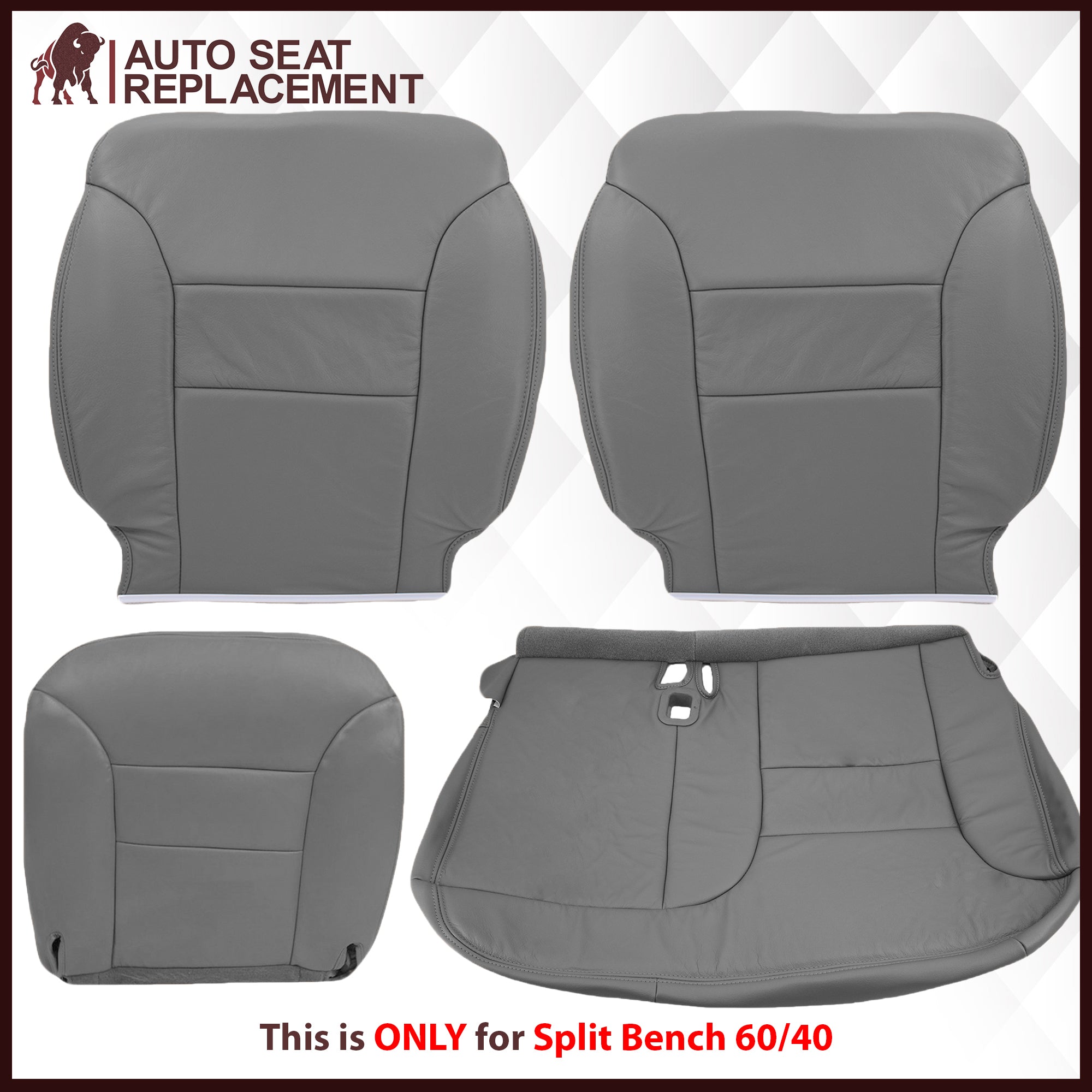 1995-1999 Chevy Tahoe/Suburban/Silverado Seat Cover in Gray (60/40 Bench Bottoms): Choose your options