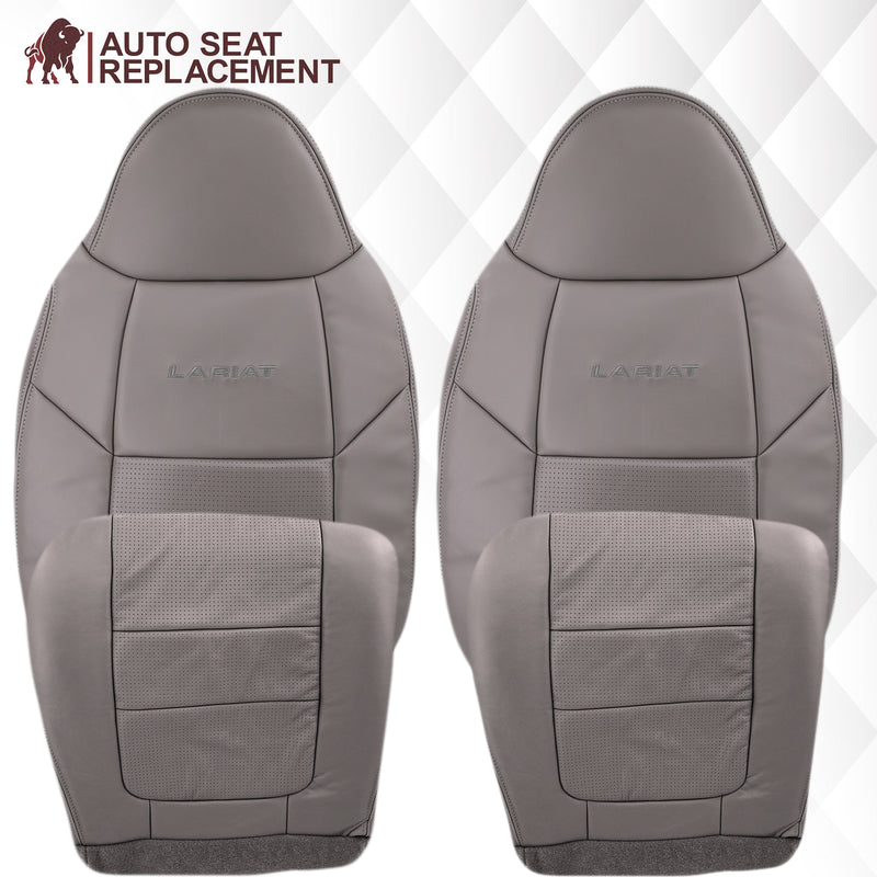 2001 Ford F250 F350 Lariat Perforated Seat Cover in Gray: Choose Leather or Vinyl- 2000 2001 2002 2003 2004 2005 2006- Leather- Vinyl- Seat Cover Replacement- Auto Seat Replacement