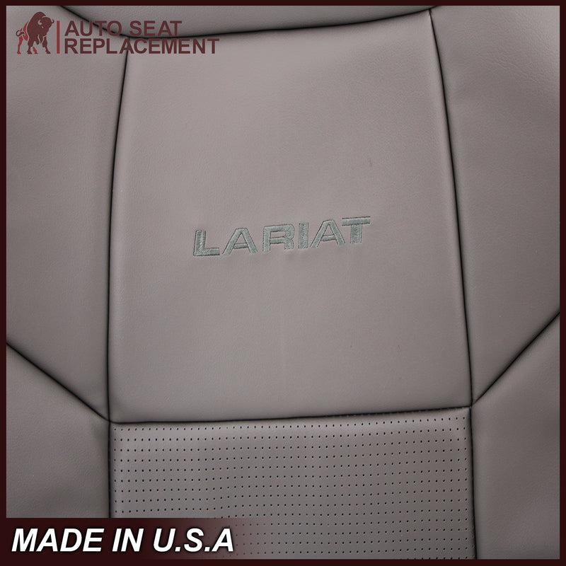 2001 Ford F250 F350 Lariat Perforated Seat Cover in Gray: Choose Leather or Vinyl- 2000 2001 2002 2003 2004 2005 2006- Leather- Vinyl- Seat Cover Replacement- Auto Seat Replacement