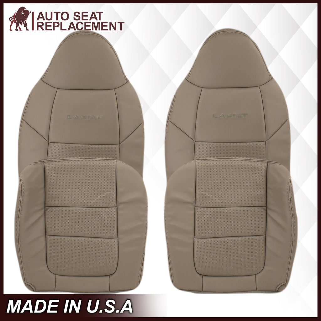 thumbnail image 2 of Soillar Synthetic Leather Seat Cover Set For 2002-2007 Ford F250/F350 Super Duty – Tan, Driver & Passenger 2 of 3