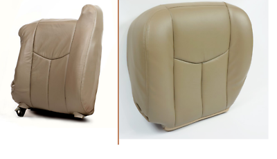 03-07 GMC Sierra 1500 2500 3500,HD Driver & Lean Back LEATHER Seat Cover TAN 522- 2000 2001 2002 2003 2004 2005 2006- Leather- Vinyl- Seat Cover Replacement- Auto Seat Replacement