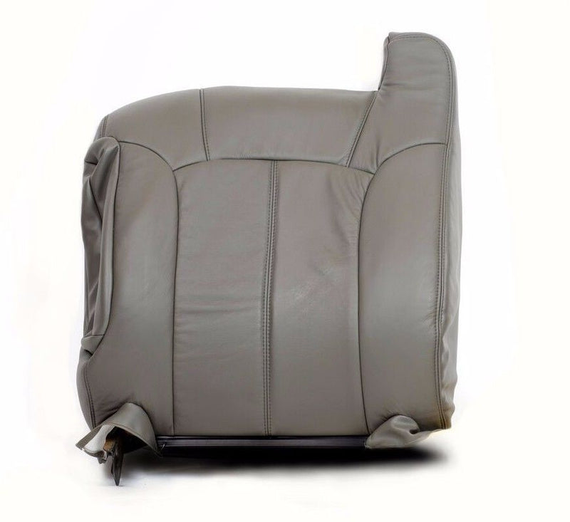 1999 2000 2001 2002 Chevy Silverado-Tahoe-Suburban Driver Top Leather Seat Cover Gray- 2000 2001 2002 2003 2004 2005 2006- Leather- Vinyl- Seat Cover Replacement- Auto Seat Replacement