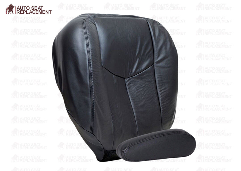 2003 2004 Chevy Avalanche Silverado Driver Bottom & Armrest Seat Cover Dark Gray- 2000 2001 2002 2003 2004 2005 2006- Leather- Vinyl- Seat Cover Replacement- Auto Seat Replacement