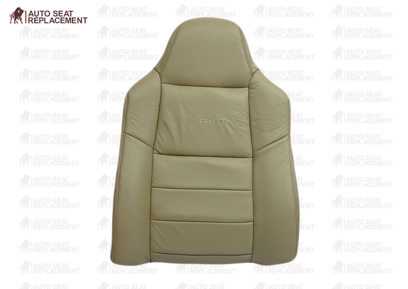 2002 To 2007 Ford F250 F350 Lariat Passenger Bottom-Back Leather Seat Cover TAN- 2000 2001 2002 2003 2004 2005 2006- Leather- Vinyl- Seat Cover Replacement- Auto Seat Replacement
