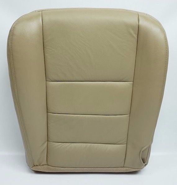 2002 To 2007 Ford F250 F350 Lariat XL XLT Driver Bottom Leather Seat Cover TAN- 2000 2001 2002 2003 2004 2005 2006- Leather- Vinyl- Seat Cover Replacement- Auto Seat Replacement