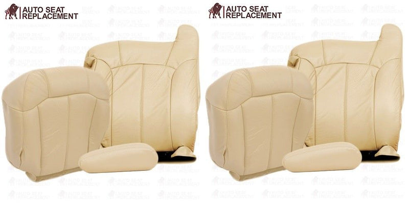 2002 2001 2000 Chevy Tahoe Suburban Suburban Front Seat Cover Package Light Tan- 2000 2001 2002 2003 2004 2005 2006- Leather- Vinyl- Seat Cover Replacement- Auto Seat Replacement
