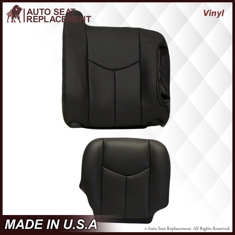 2003-2007 Chevy Silverado/Avalanche Seat Cover in Dark Gray: Choose Leather or Vinyl- 2000 2001 2002 2003 2004 2005 2006- Leather- Vinyl- Seat Cover Replacement- Auto Seat Replacement