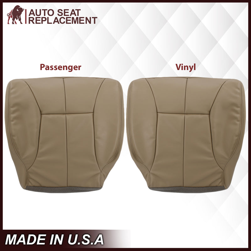 1998-2002 Dodge Ram 1500 2500 3500 (Backrest Without Logo) in Tan: Choose From Variation- 2000 2001 2002 2003 2004 2005 2006- Leather- Vinyl- Seat Cover Replacement- Auto Seat Replacement