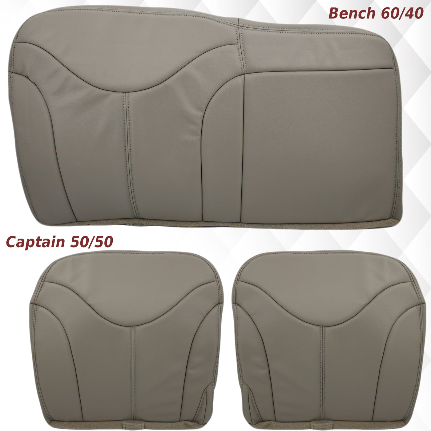  The Seat Shop Full Front Row Factory Match Leather Kit - Shale  Tan with Medium Dark Pewter Gray Trim (Compatible with 2000-2002 Chevrolet  Tahoe and Suburban SUV's) : Automotive
