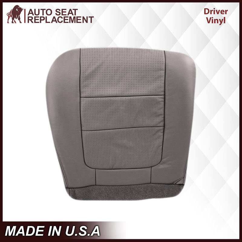 2001 Ford F250 F350 Lariat Perforated Seat Cover in Gray: Choose Leather or Vinyl- 2000 2001 2002 2003 2004 2005 2006- Leather- Vinyl- Seat Cover Replacement- Auto Seat Replacement