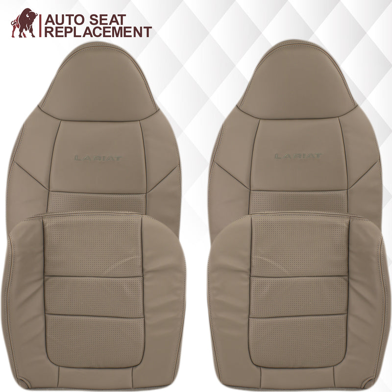 2001 Ford F250 F350 Lariat Perforated Seat Cover in Tan: Choose Leather or Vinyl- 2000 2001 2002 2003 2004 2005 2006- Leather- Vinyl- Seat Cover Replacement- Auto Seat Replacement