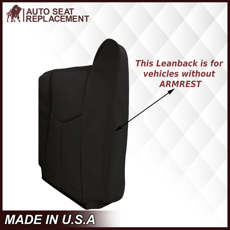 2003-2007 Chevy Silverado/Avalanche & GMC Sierra work Truck Seat Cover in Dark Gray 40/20/40 (Leanback Without Armrest): Choose Leather or Vinyl- 2000 2001 2002 2003 2004 2005 2006- Leather- Vinyl- Seat Cover Replacement- Auto Seat Replacement