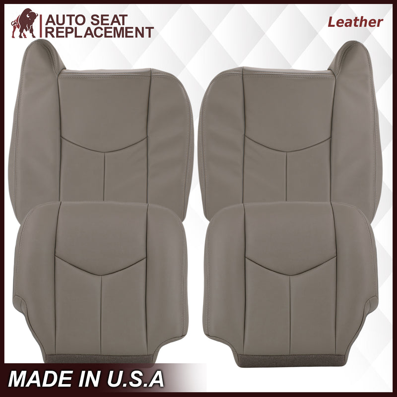 2003-2007 Chevy Silverado/Avalanche & GMC Sierra Work Truck Seat Cover in Gray 40/20/40 (Leanback Without Armrest): Choose Leather or Vinyl- 2000 2001 2002 2003 2004 2005 2006- Leather- Vinyl- Seat Cover Replacement- Auto Seat Replacement