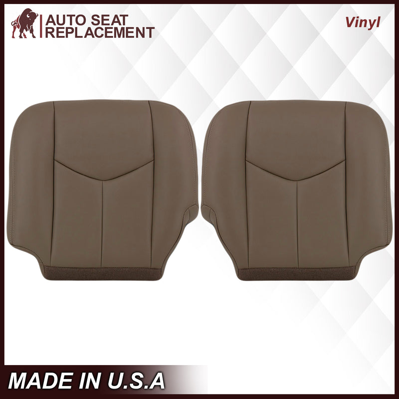 2003-2007 Chevy Silverado/Avalanche & GMC Sierra Work Truck Seat Cover in Tan 40/20/40 (Leanback Without Armrest): Choose Leather or Vinyl- 2000 2001 2002 2003 2004 2005 2006- Leather- Vinyl- Seat Cover Replacement- Auto Seat Replacement