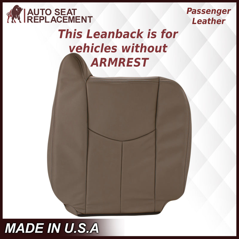 2003-2007 Chevy Silverado/Avalanche & GMC Sierra Work Truck Seat Cover in Tan 40/20/40 (Leanback Without Armrest): Choose Leather or Vinyl- 2000 2001 2002 2003 2004 2005 2006- Leather- Vinyl- Seat Cover Replacement- Auto Seat Replacement