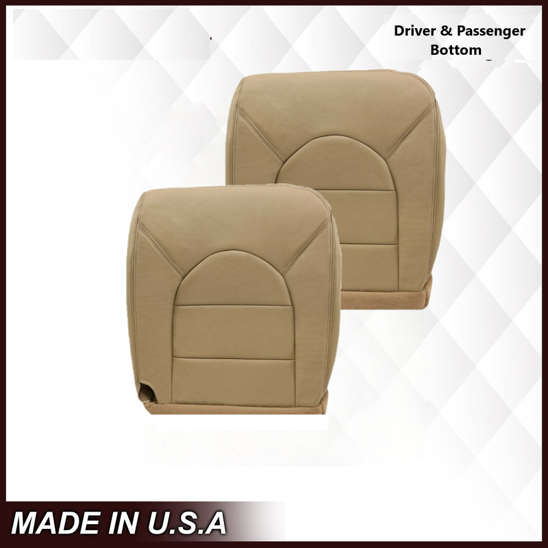 For 2000 Ford F250 F350 Lariat Super Duty Replacement Seat Cover In Tan- 2000 2001 2002 2003 2004 2005 2006- Leather- Vinyl- Seat Cover Replacement- Auto Seat Replacement