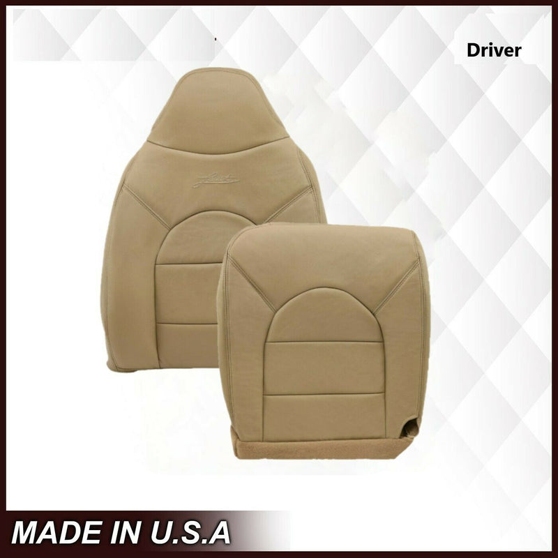 7Pcs For 1999 2000 Ford F250 Lariat Front Leather Seat Cover Tan 7Pcs For 1999 2000 Ford F250 Lariat Front Leather Seat Cover Tan