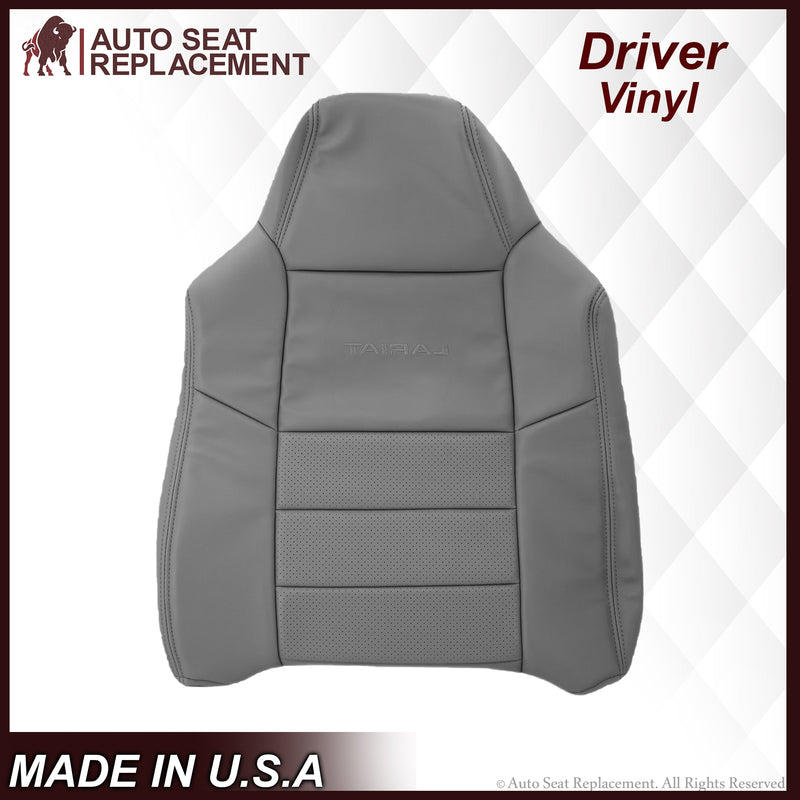 2002-2003 Ford F250 F350 Lariat Perforated Seat Cover in Gray: Choose Leather or Vinyl - Auto Seat Replacement