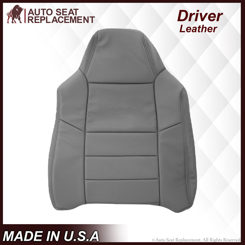 2002-2003 Ford F250 F350 Lariat Perforated Seat Cover in Gray: Choose Leather or Vinyl - Auto Seat Replacement