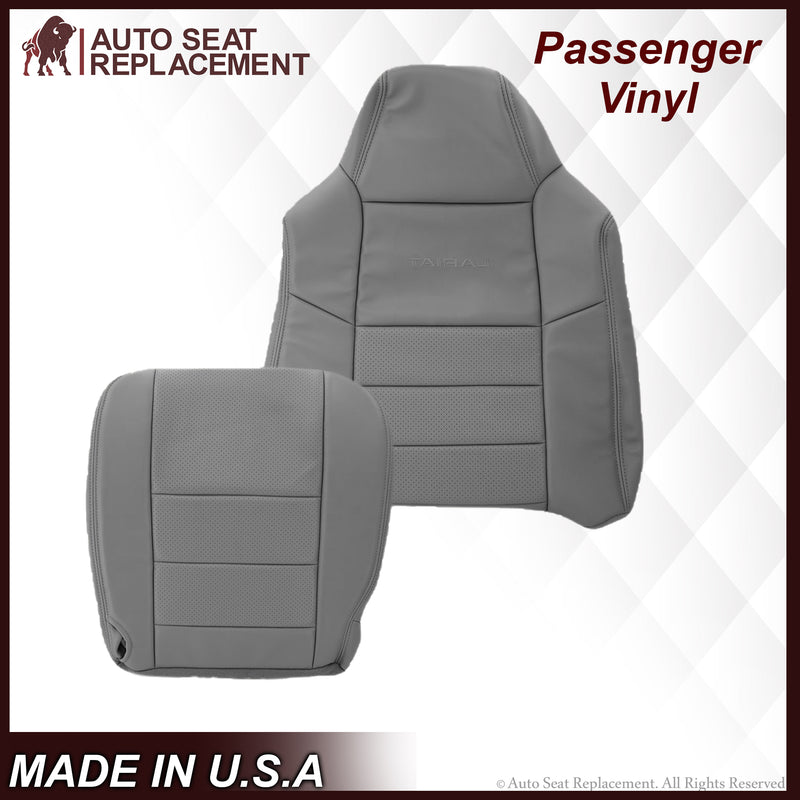 2002-2003 Ford F250 F350 Lariat Perforated Seat Cover in Gray: Choose Leather or Vinyl - Auto Seat Replacement