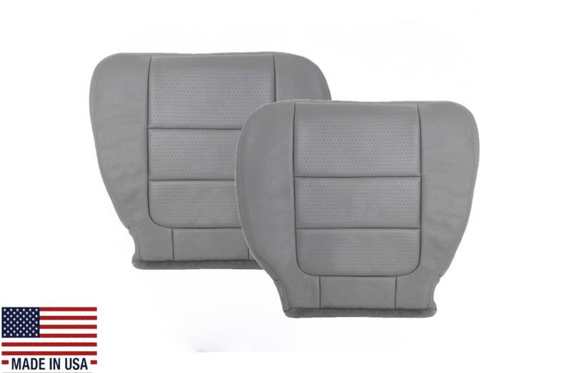 2001 2002 2003 2004 2005 2006 2007 Ford F350/F250 Lariat Extended Cab Perforated Leather Seat Cover in Gray - Auto Seat Replacement