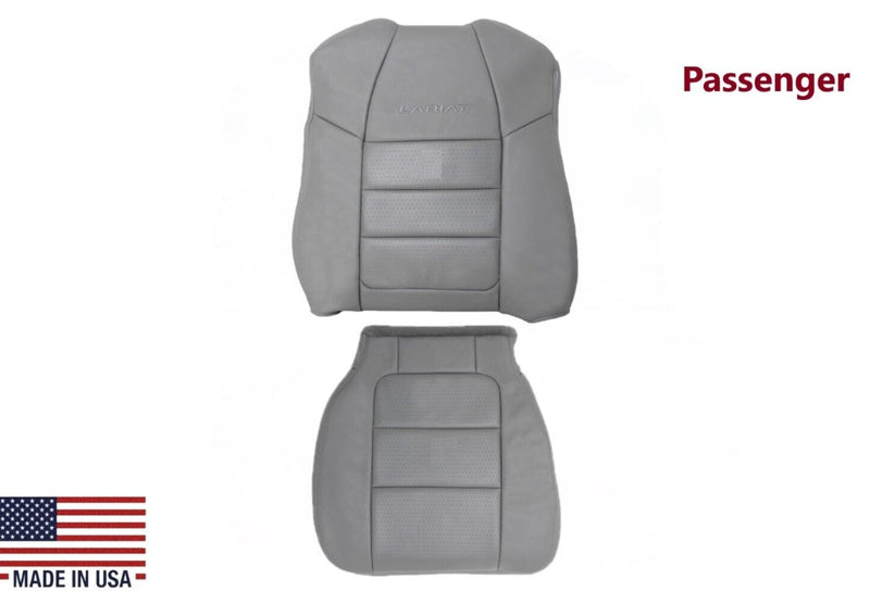 2001 2002 2003 2004 2005 2006 2007 Ford F350/F250 Lariat Extended Cab Perforated Leather Seat Cover in Gray - Auto Seat Replacement