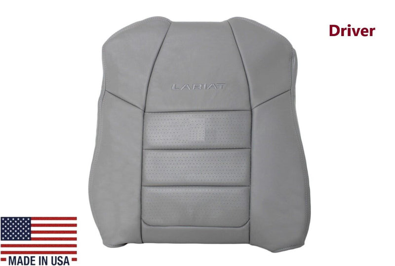 2001 2002 2003 2004 2005 2006 2007 Ford F350/F250 Lariat Extended Cab Perforated Leather Seat Cover in Gray - Auto Seat Replacement