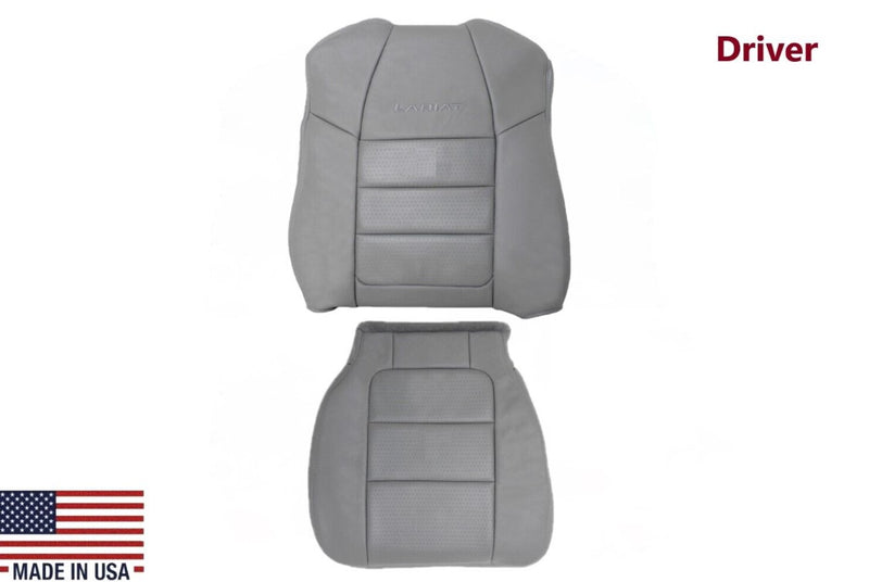 2001 2002 2003 2004 2005 2006 2007 Ford F350/F250 Lariat Extended Cab Perforated Leather Seat Cover in Gray - Auto Seat Replacement