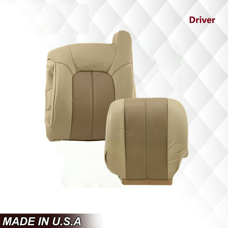 2001 2002 GMC Yukon Denali XL SLT SLE Leather Replacement Seat Cover 2 tone Tan: Choose From Variations - Auto Seat Replacement