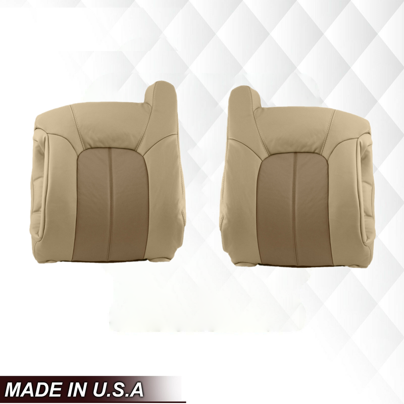 2001 2002 GMC Yukon Denali XL SLT SLE Leather Replacement Seat Cover 2 tone Tan: Choose From Variations - Auto Seat Replacement