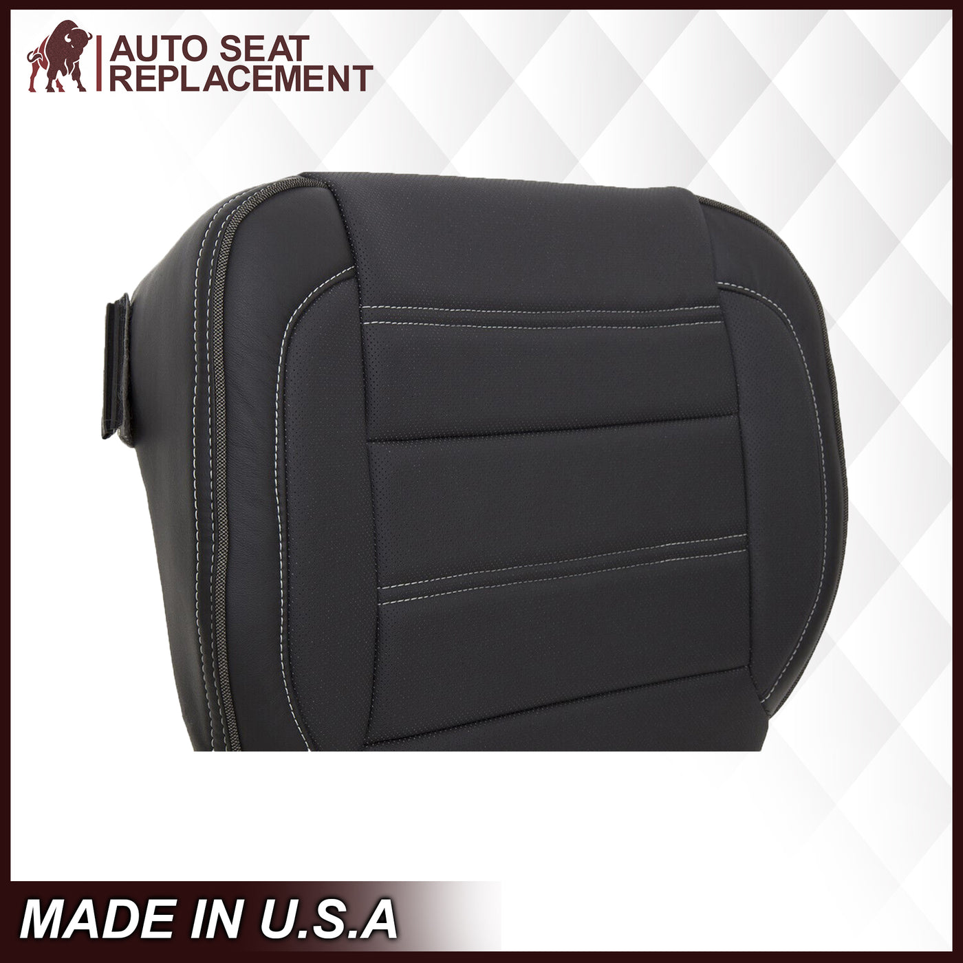 Genuine OEM GMC Denali Driver Seat Bottom Cushion Cover - Black Leather - 2014-2018 Models