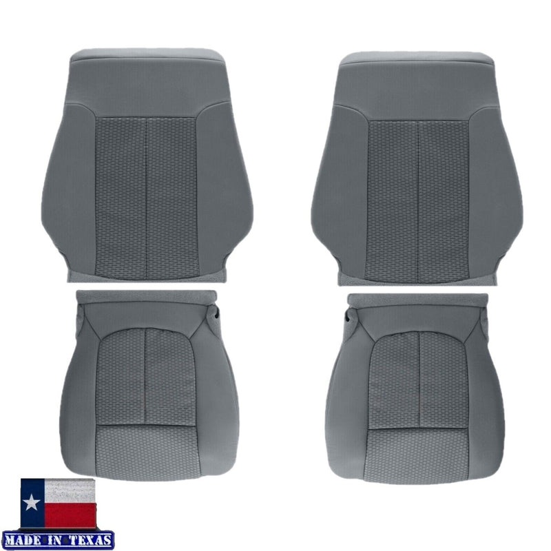 2011 - 2016 Ford F250 F350 XLT Super Duty Gray Cloth Replacement Front Seat Covers - Auto Seat Replacement