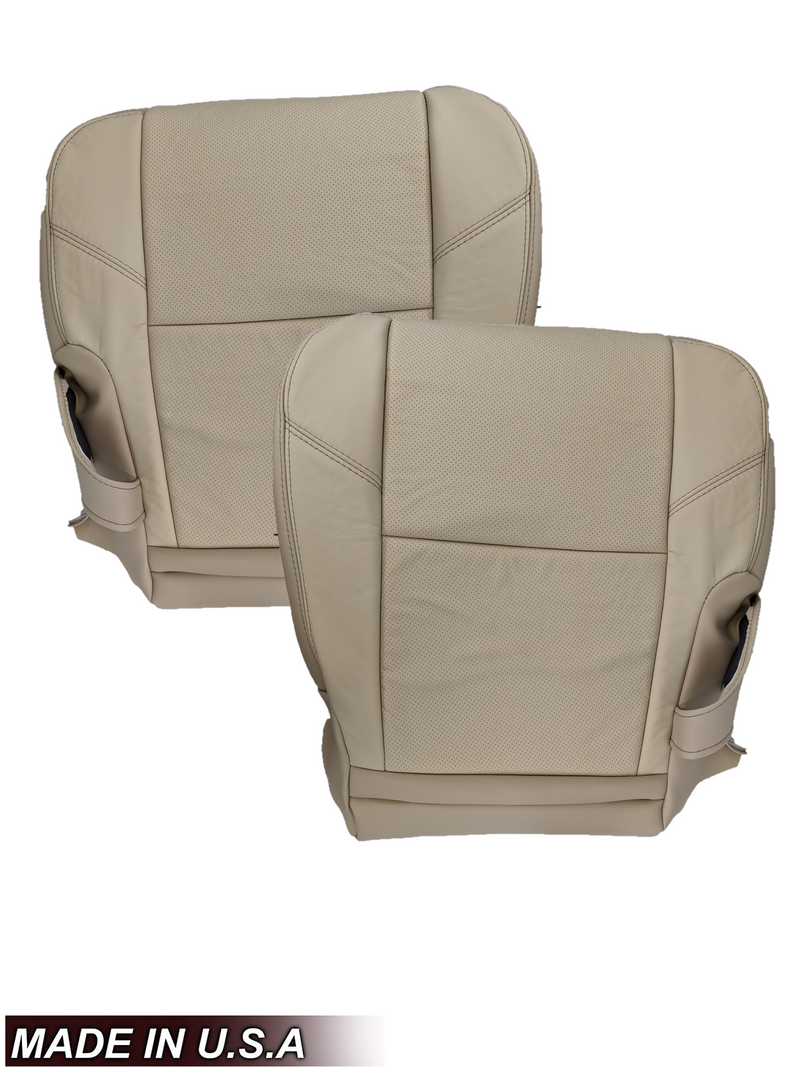 2009 - 2014  Cadillac Escalade Second Row Seat Cover in Light Cashmere Tan (PERFORATED) - Auto Seat Replacement