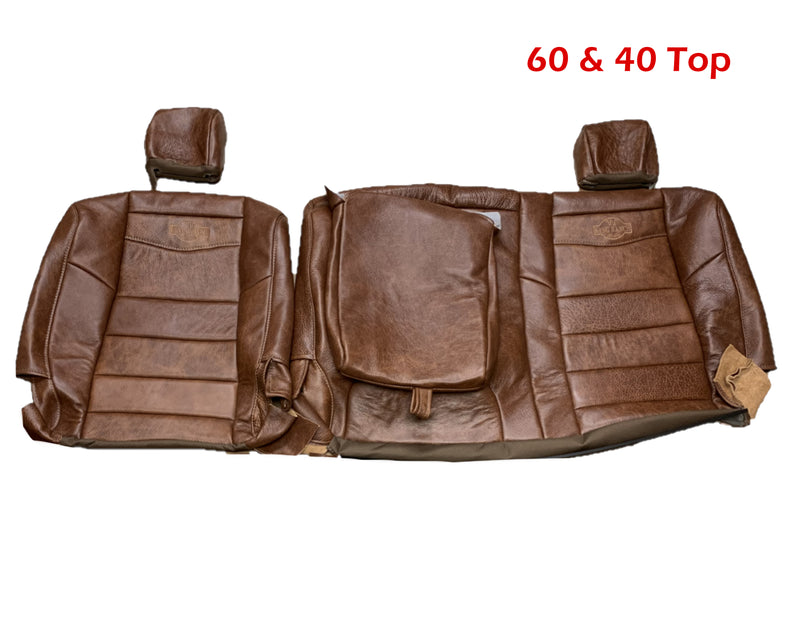 2002-2007 FORD F250 F350 KING RANCH REPLACEMENT GENUINE LEATHER SECOND (2nd) ROW SEAT COVERS - Auto Seat Replacement